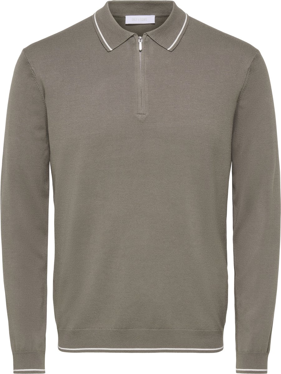 Only & Sons Poloshirt Onswyler Reg 14ss Zip Polo Frml 22039415 Falcon/cloud Dancer Mannen Maat - L