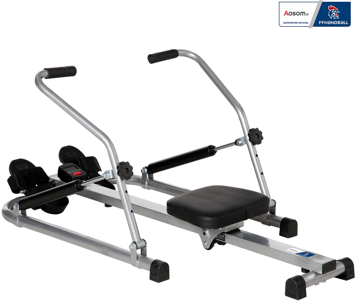 HOMCOM Roeitrainer - Staal - 129x70x70cm - Zwart, Grijs - HOMCOM - €106,19