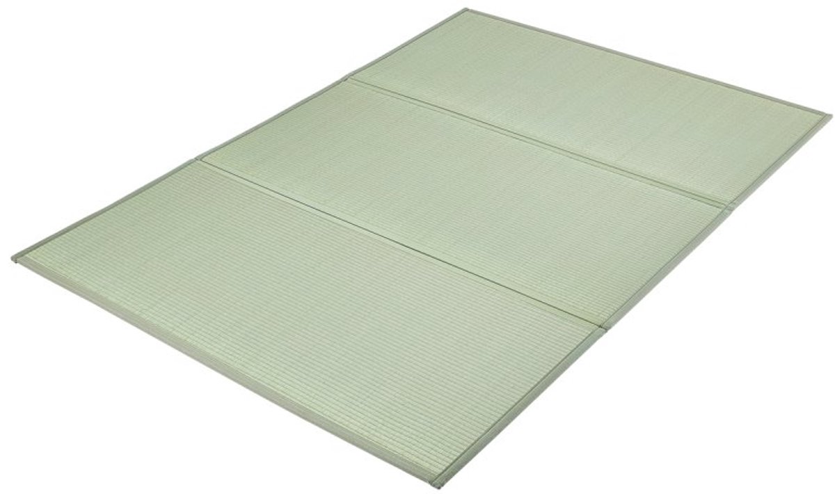 Japanse Tatami Mat - Futon Matras - Opvouwbaar - 203 x 140 cm - Natuurlijk Rietgras - Antislip Onderzijde - Voor Slapen en Meditatie - Naturel