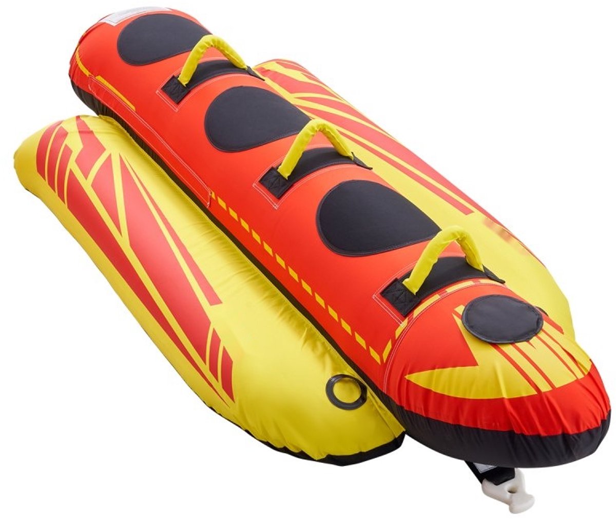 Opblaasbare Funtube - Watersport Trektube voor Boot - 1-3 Personen - Draagvermogen 231 kg - Volledige Nylon Hoes - Gevoerde Handgrepen - Snelsluitventiel
