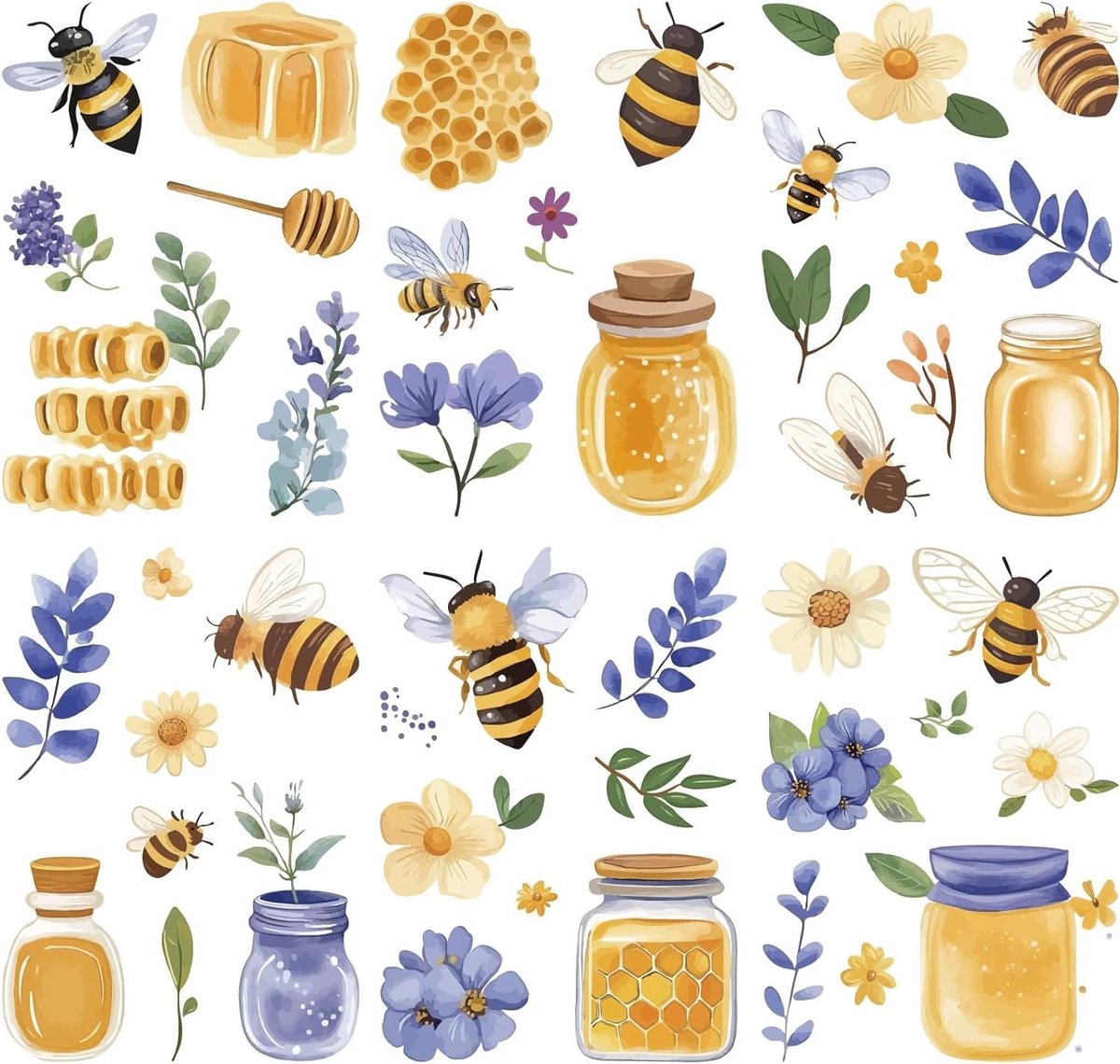 EGoods - Zelfklevende Bijenraamstickers voor Zomerfeestdecoratie met 8 Stijlen