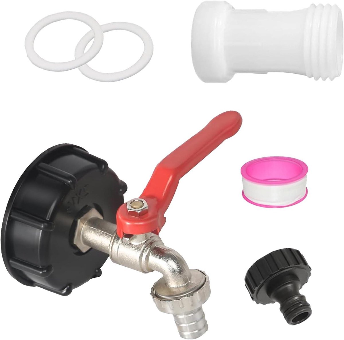 EGoods - IBC-tankaccessoires voor 1000 liter watertank - Regenton compatible - Snelkoppeling - Corrosiebescherming - Eenvoudige installatie