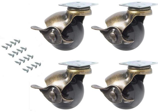 sourcing map 4 stuks zwenkwielen 1,5 inch nylon M8 x 15 mm schroefdraad