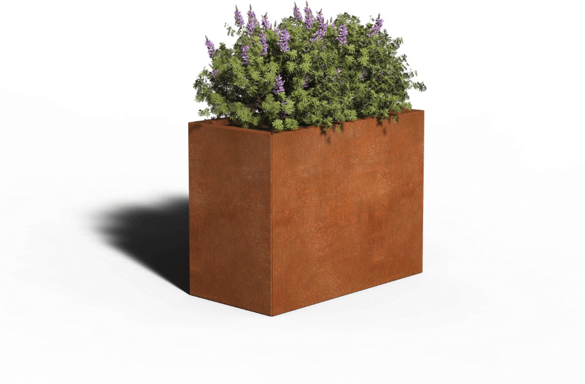 Cortenstaal Plantenbak Rechthoek | 80 x 40 x 40 | Zonder bodem