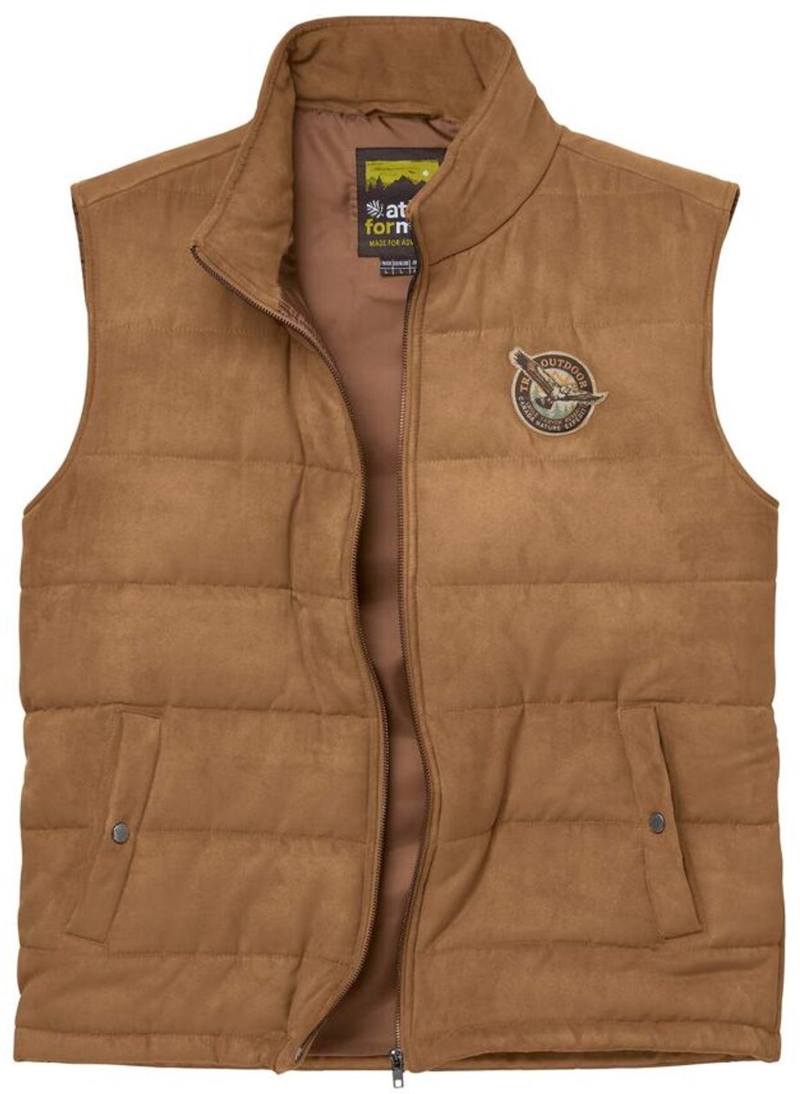 ATLAS FOR MEN - Bodywarmer van gewatteerde suèdine - Heren - Verkrijgbaar in grote maten - 3XL