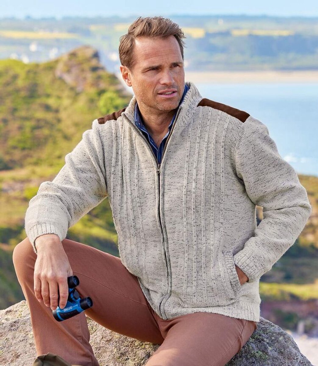 ATLAS FOR MEN - Casual tricotvest met fleecevoering - Heren - Verkrijgbaar in grote maten - 5XL