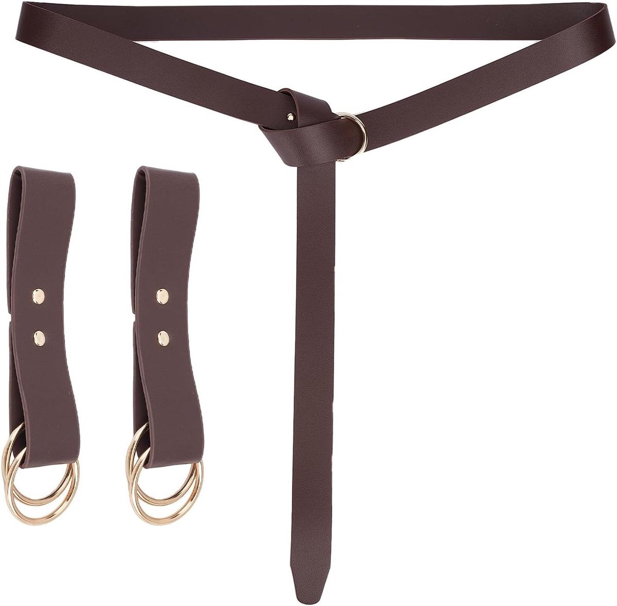 EGoods - Middeleeuwse Lederen Riem met Geknoopte Vintage Look voor Cosplay en Wandelen