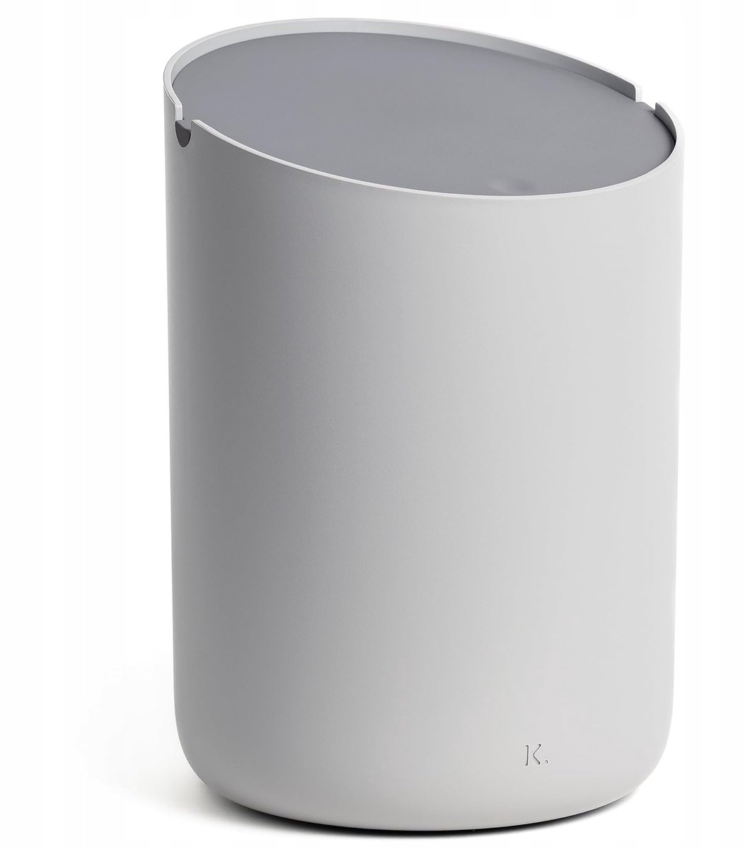 Prullenbak 1.5L met kanteldeksel, antislip, voor badkamer
