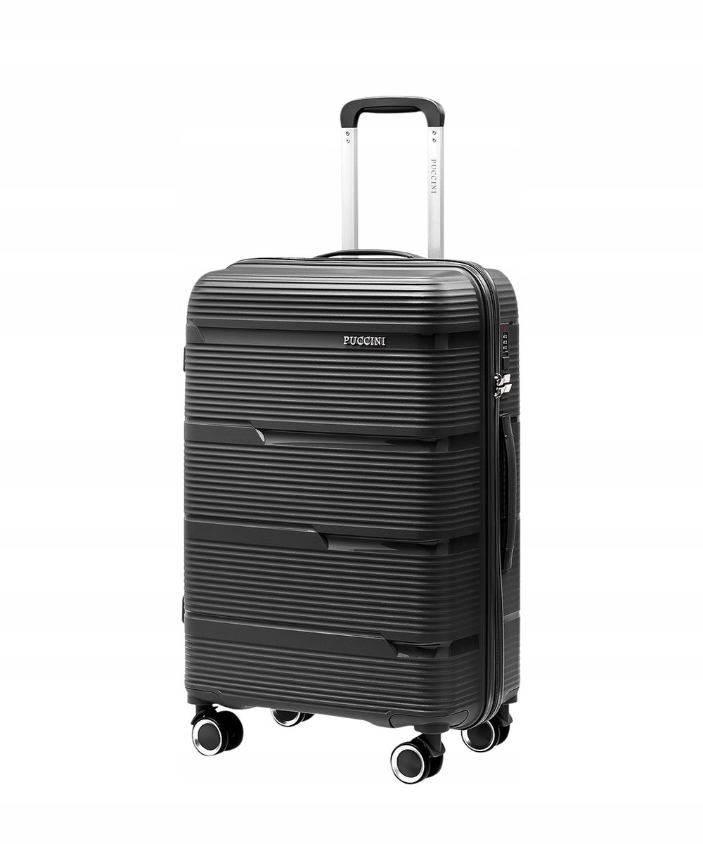 Puccini Casablanca Koffer Midden Zwart Lichtgewicht Polypropyleen 62L