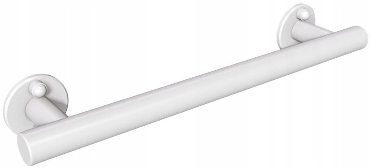 Witte Badkamer Handgreep - 37 cm - Roestvrij Staal