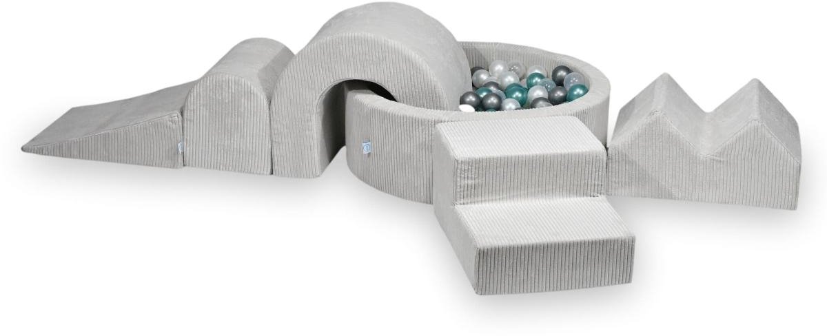 Foam speelset met rond ballenbad 90x30 Corduroy + 5 elementen