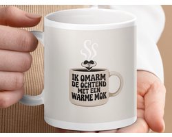 Mok Ik Omarm de Ochtend, Warme Mok, Koffiemok, Theemok, Cadeau voor Koffieliefhebber, Ontbijtmok, Inspirerende Mok