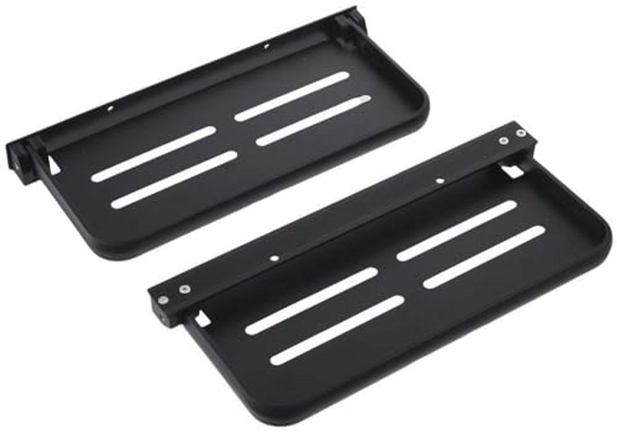 Opvouwbare Drijvende Plank - 2 Pack Wandmontage Waskamer Vouwrek Zwart 90° Handdoekhouder Telefoon Houder