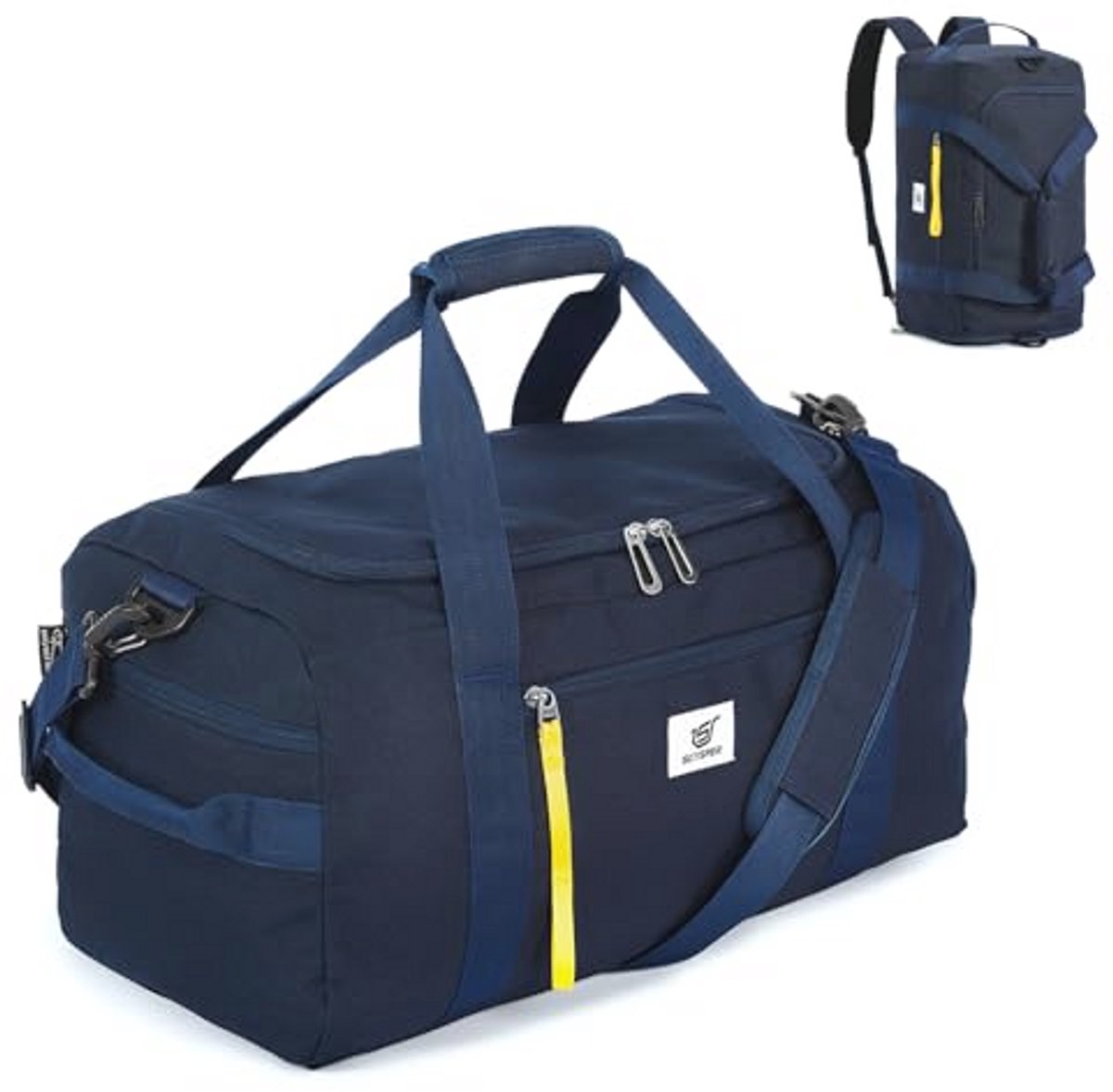 Sporttas 40 liter met schoenenvak en natte zak voor dames en heren - Marineblauw