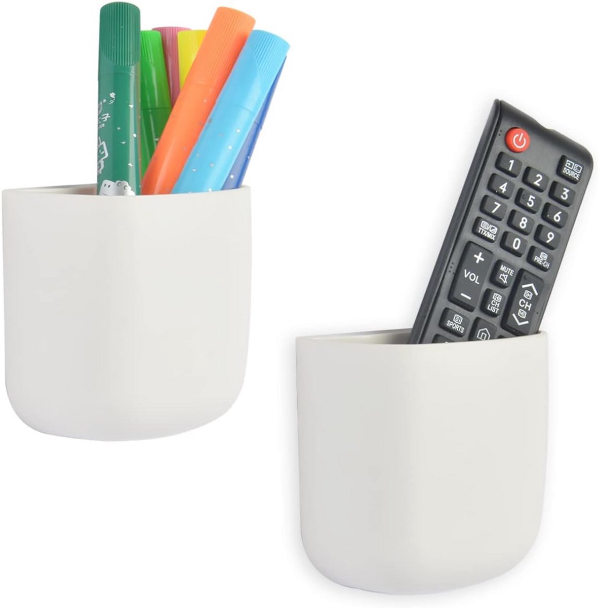 Kantoorbenodigdheden Penhouder Organizer Caddy Zelfklevende Wandmontage Voor Pennen en Notities Wit