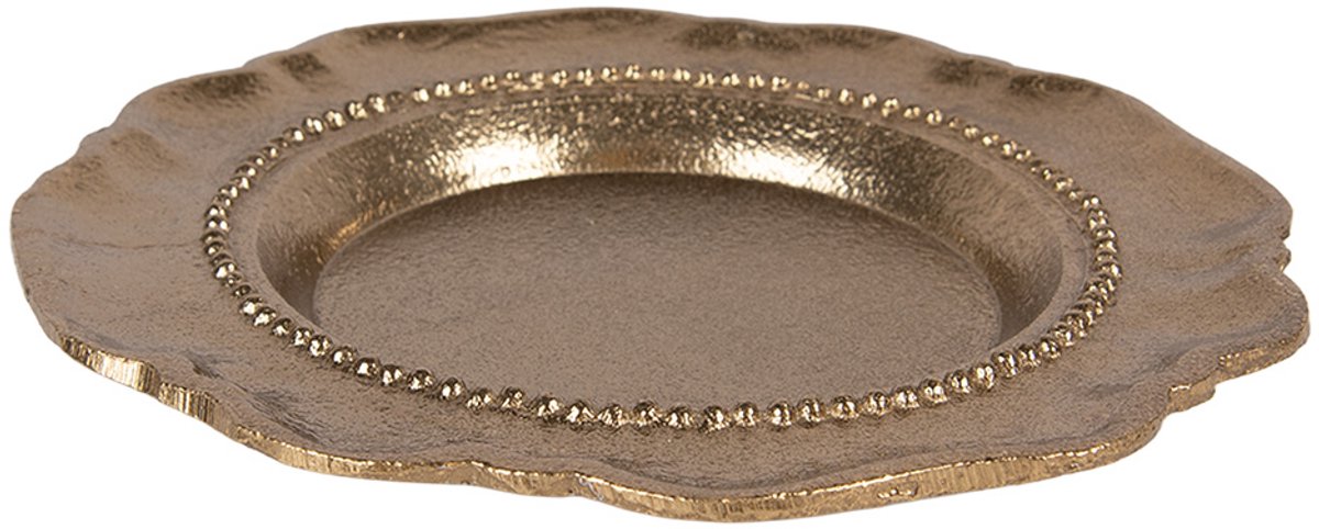 Decoratie schaal Ø 20x2 cm Goudkleurig Aluminium