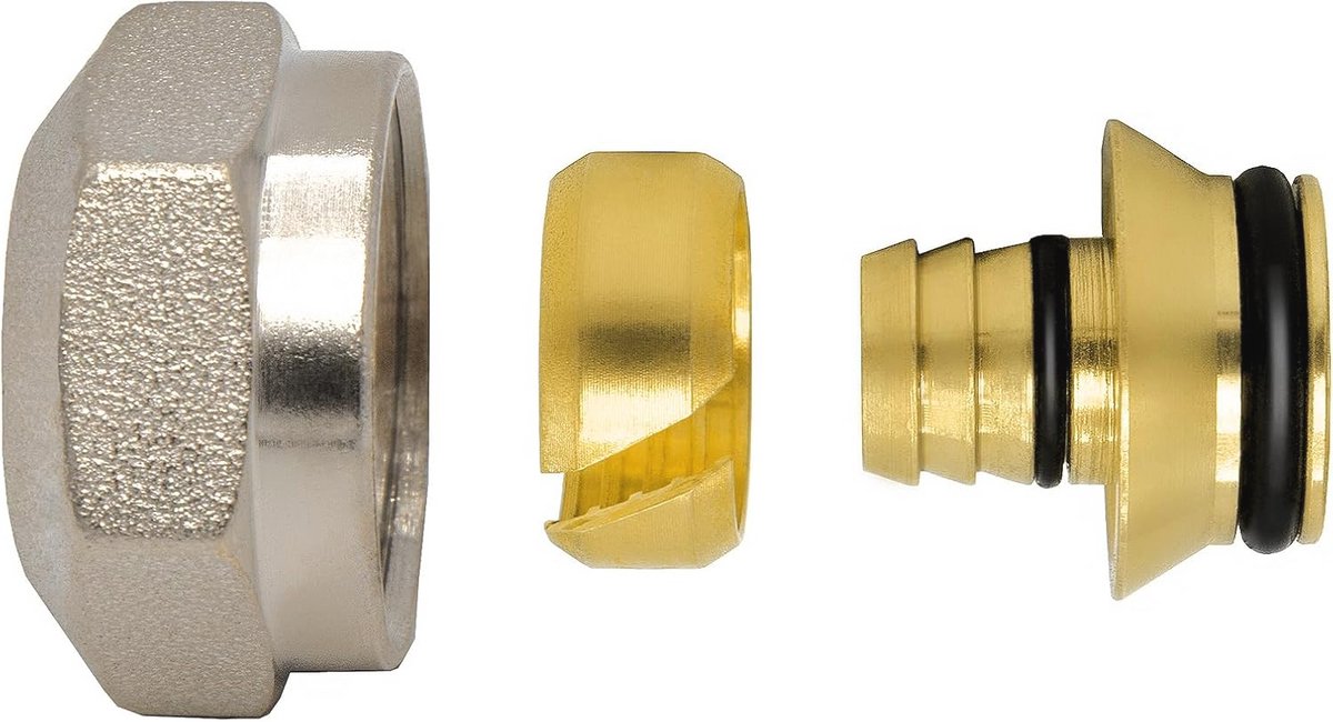 Klemschroefverbinding 16 x 2 mm voor verwarmingsbuis 3/4 inch - Set van 2 voor vloerverwarming