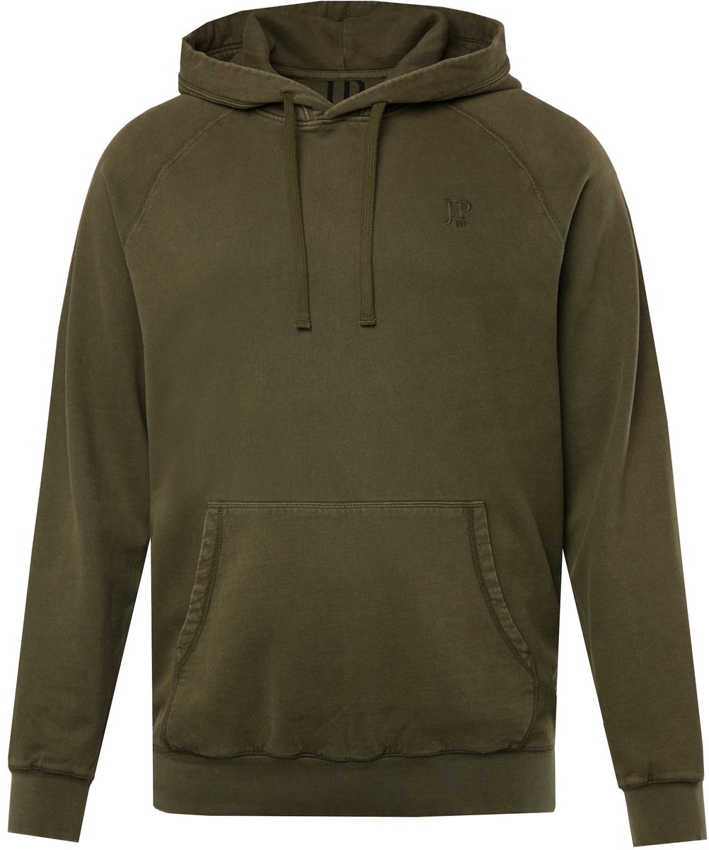 JP 1880 - Heren - Hoodie loungewear sweatstof vintage look - Dennengroen - Maat XXL