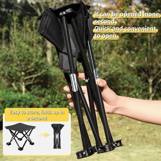 Opvouwbare kruk - Opvouwbaar en stabiel met draagtas, 33 * 33 * 33 cm, perfect voor picknicks, vissen en spelletjes (1, L) van Merkloos — afbeelding 5