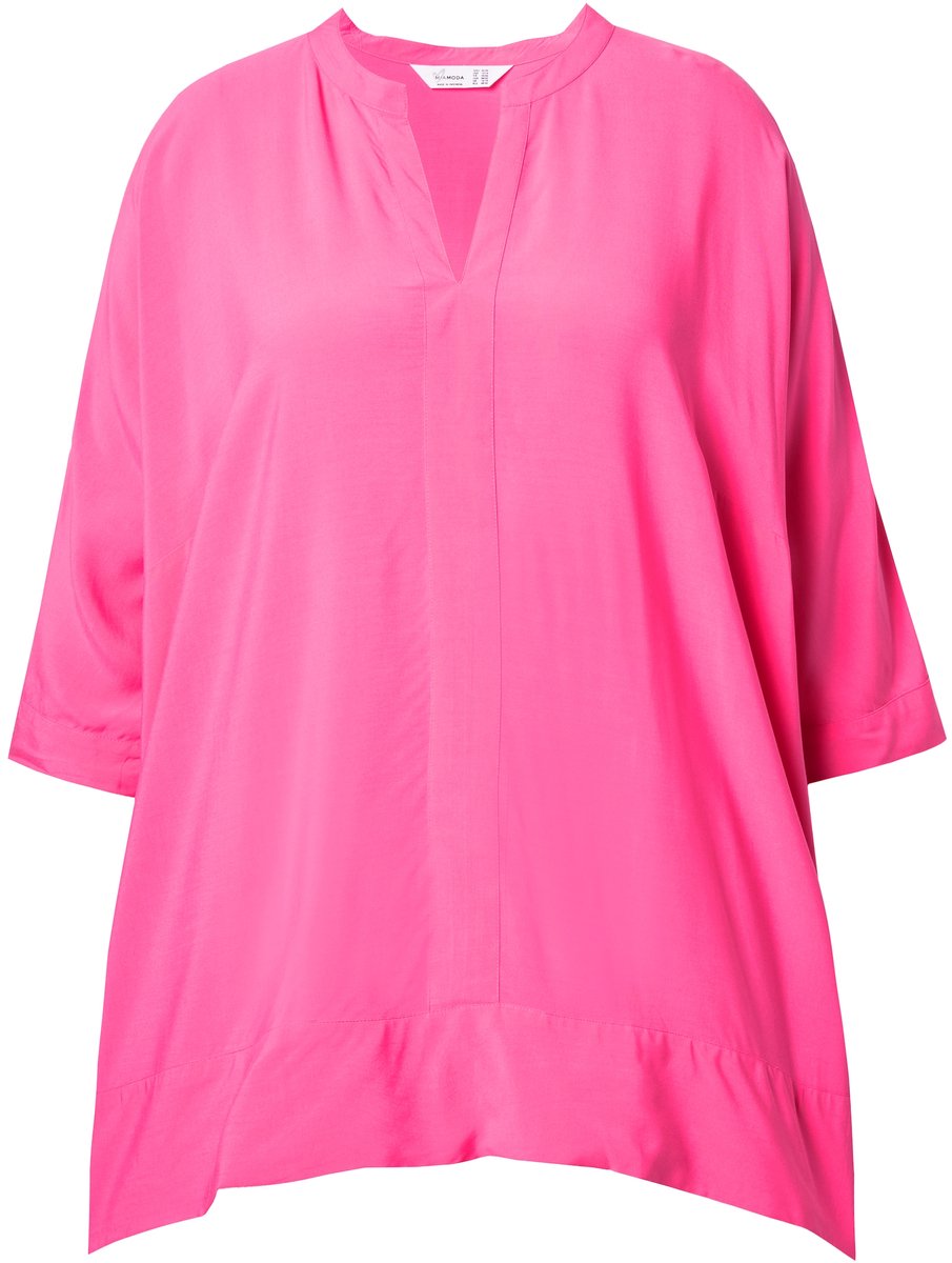 MIAMODA - Dames - Overhemdblouse oversized puntzoom - Bleekroze - Maat 46+