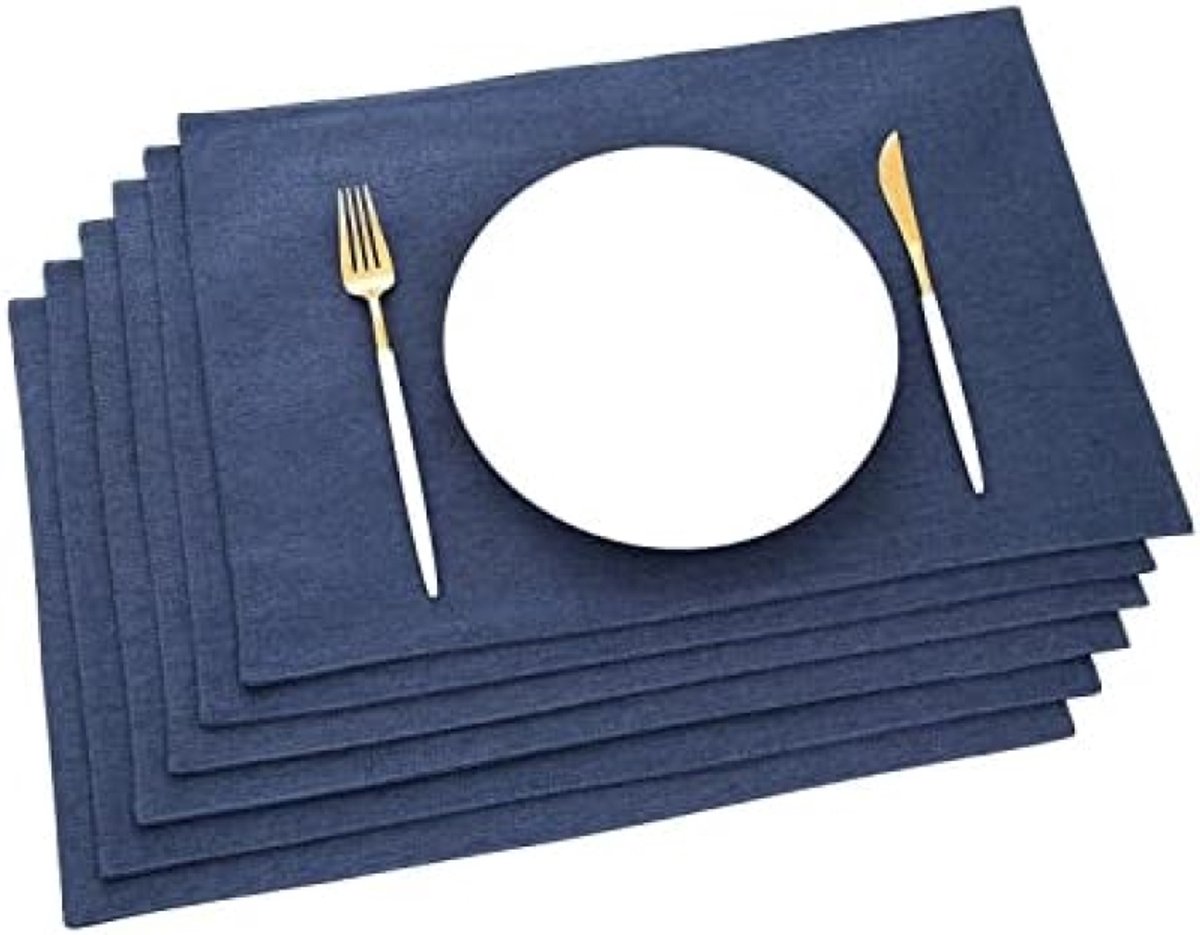 ST TRADING Placemat Set - Duurzame Tafelbeschermers in Donkerblauw