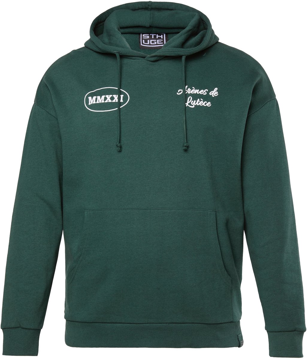 STHUGE - Heren - Hoodie trui met capuchon prints - Donkergroen - Maat 7XL