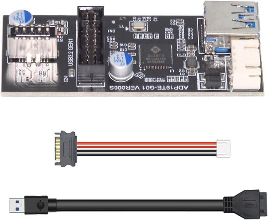 USB hub - met LAN Netwerkadapter - 3-Poorts USB Hub - Zwart Extra