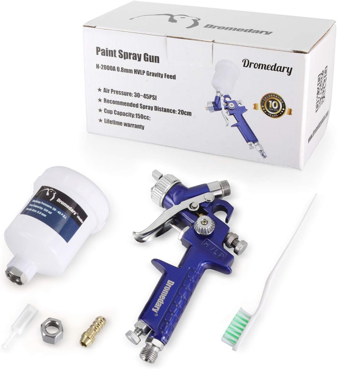 Mini HVLP spuitpistool met 0,8 mm mondstuk voor autolak