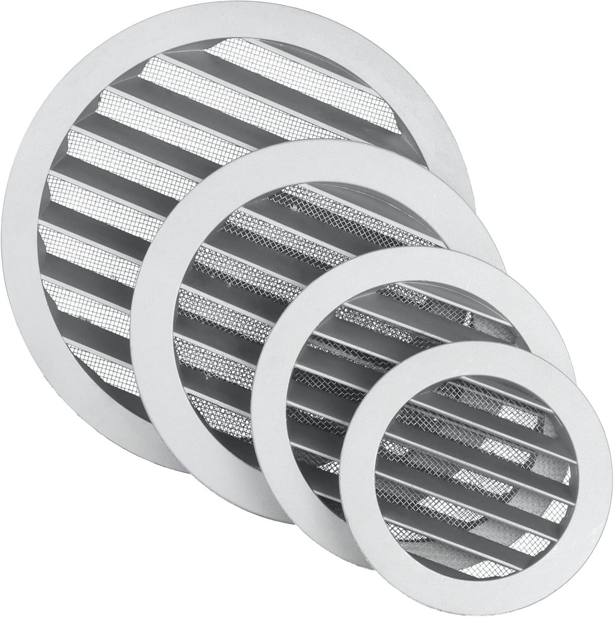 Rond ventilatierooster 125 mm - Hoogwaardig gegoten aluminium met insectennet - Weerbestendig voor binnen en buiten