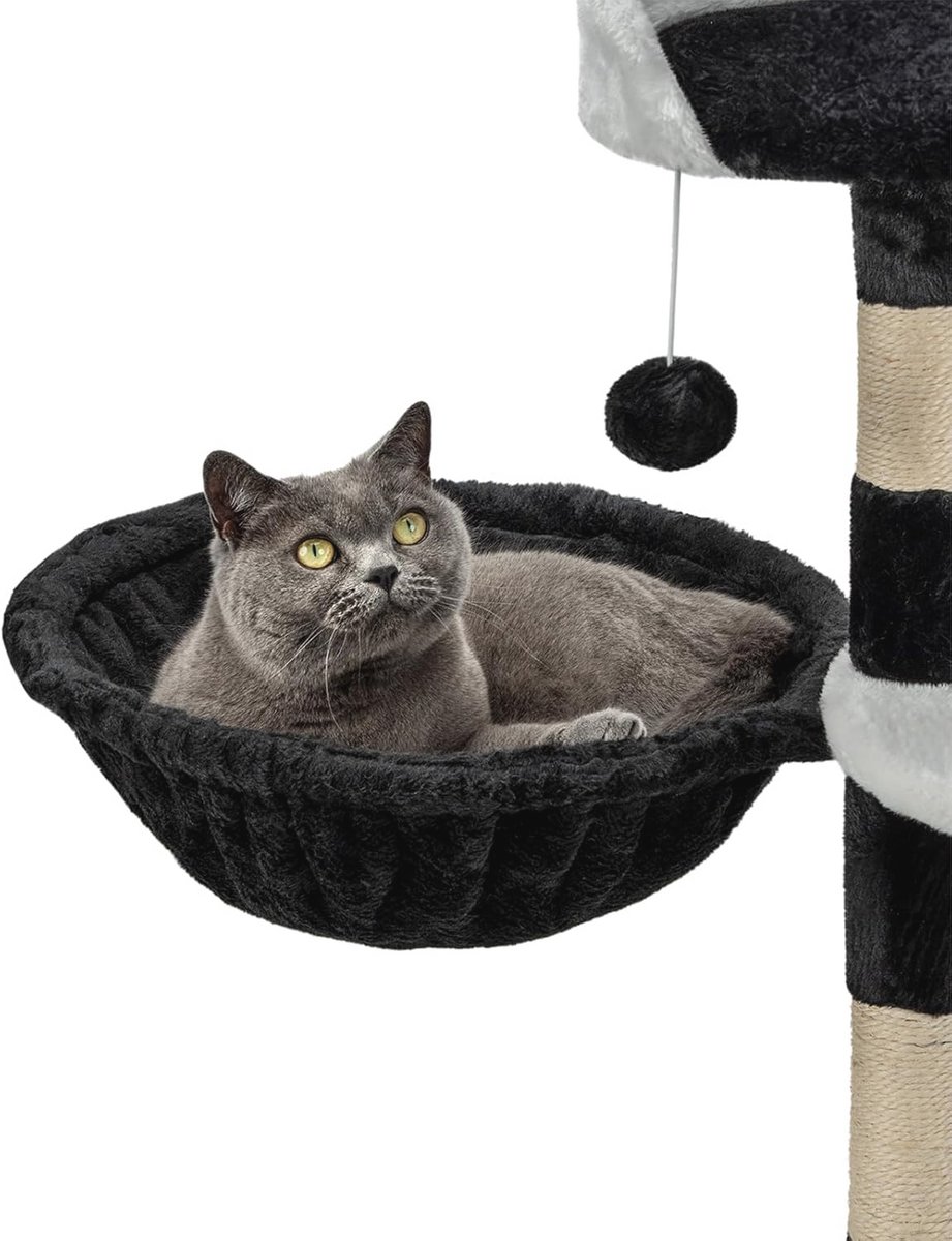 Ligbak voor krabpaal - comfortabele ligplek voor katten - zwart 40 cm Ø 15 cm