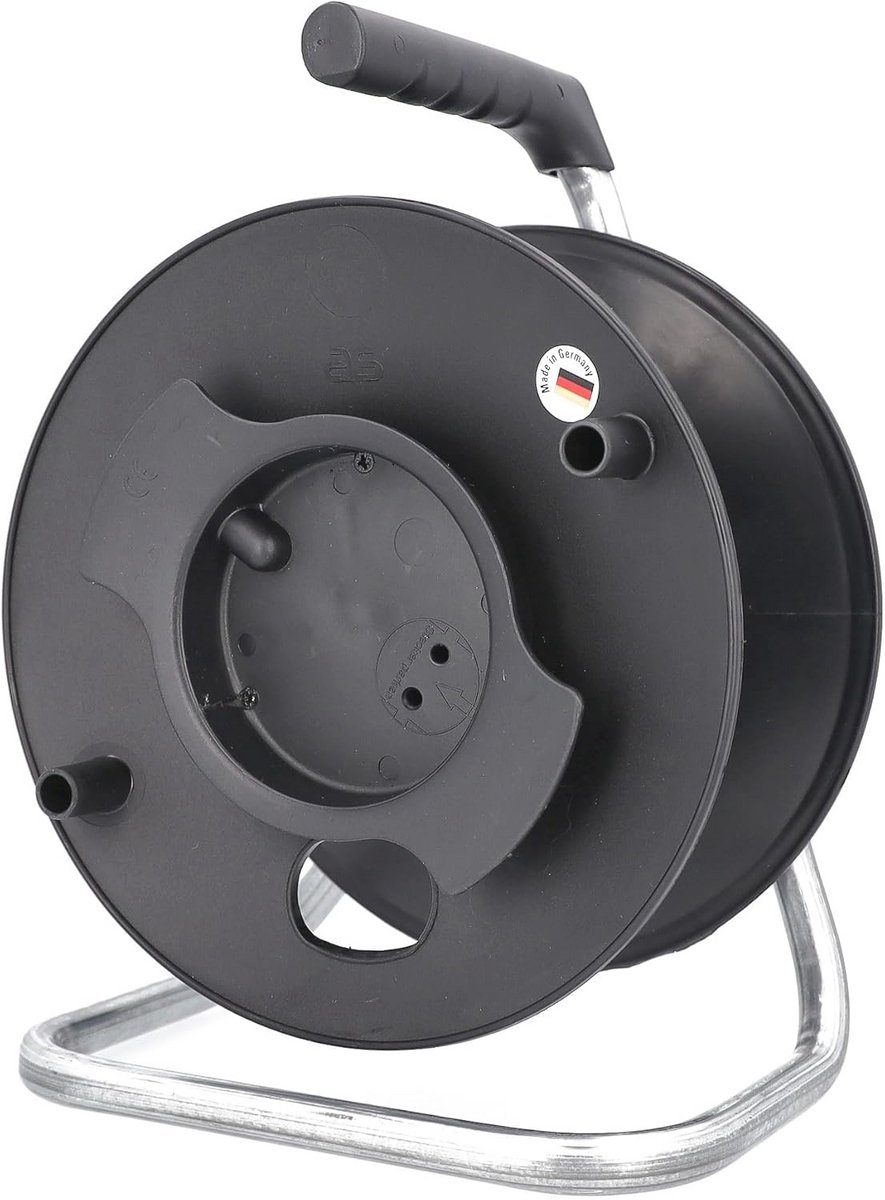 Kabelhaspel voor 25 meter kabel - IP20 - Zwart