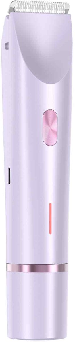 longziming -Paarse 2-in-1 Elektrische Vrouwenraser – IPX7 Waterproof voor Wet & Dry Gebruik, Verwijderbare Dubbele Kop voor Gezicht en Intieme Zorg