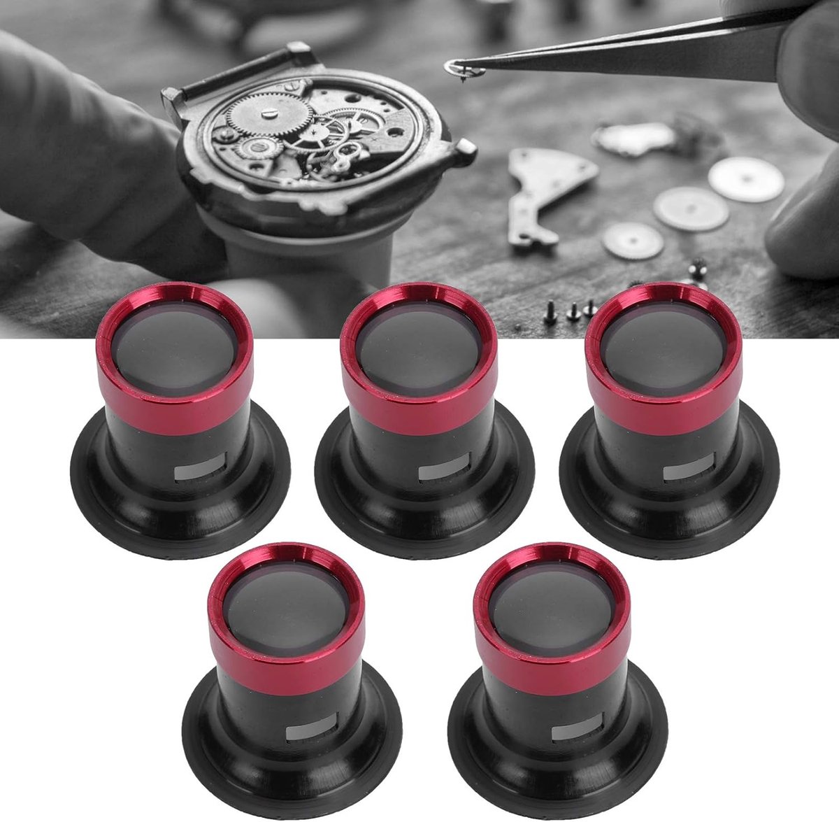 Repair Magnifier - 5pcs Aluminium Legering - Horloge Reparatie Gereedschap - Horlogemaker Oog - Precisie Mechanicus Magnifier