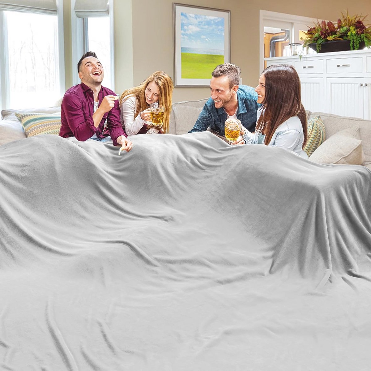 Extra Large Soft Blanket 120 x 120 Inch - Perfect for Bed, Couch, Travel, and Outdoor Use