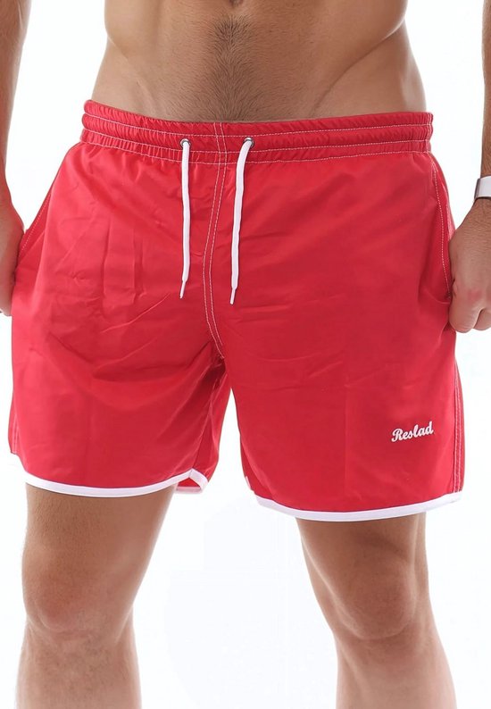 Rode Slim-Fit Zwemshort - Baywatch Stijl - Sneldrogend | Shiwi