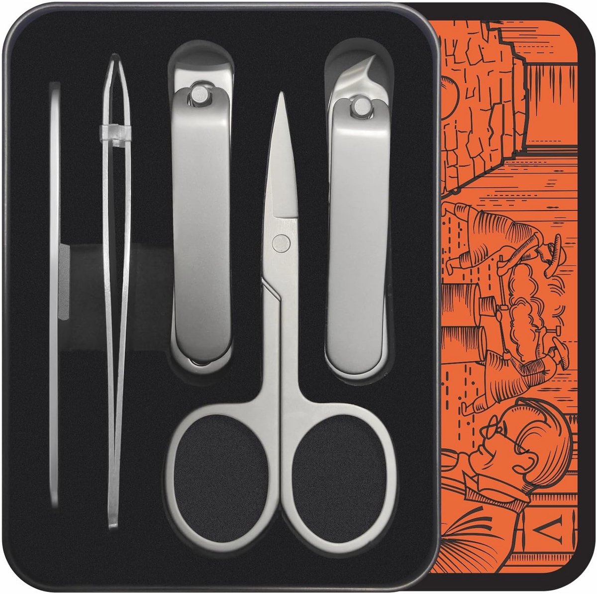 5-delige nagelknipperset van roestvrij staal – manicure- en pedicureset voor mannen en vrouwen
