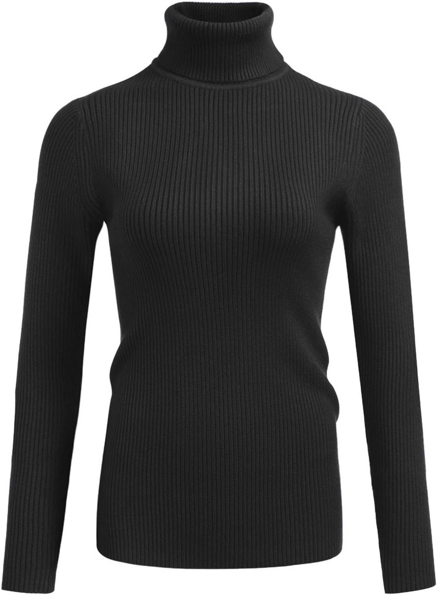 Elegante Dames Coltrui - Basic Fijn Gebreid Slim Fit Sweatshirt