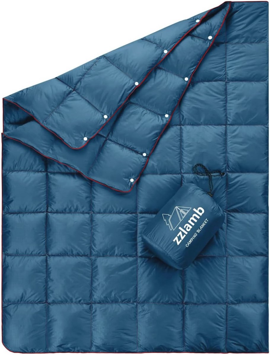 Waterproof Camping Blanket - Foldable Travel Blanket for Indoor and Outdoor Use - Lightweight Down Lap Blanket for Sofa, Airplane, Car, Hiking, Backpacking, Beach - 50 x 77 inches