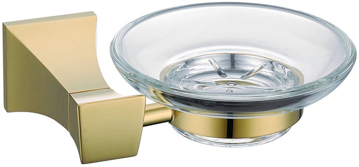 Hudor Zeepbakje Douche - ZEEPBAKJE 002 DORÉ Messing Collectie HALYS - Goudkleurig Design Zeepdoosje met Deksel - Luxe Badkamer Accessoire