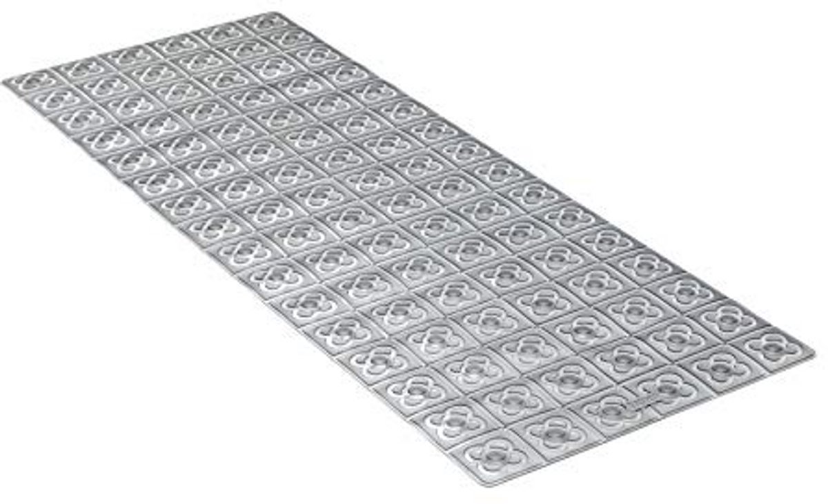 Antislip PVC Badmat met Zuignappen - Mould en Bacteriën Bestendig - Antibacterieel - Ontwerp Barcelona - Grijs - 96 x 36 cm