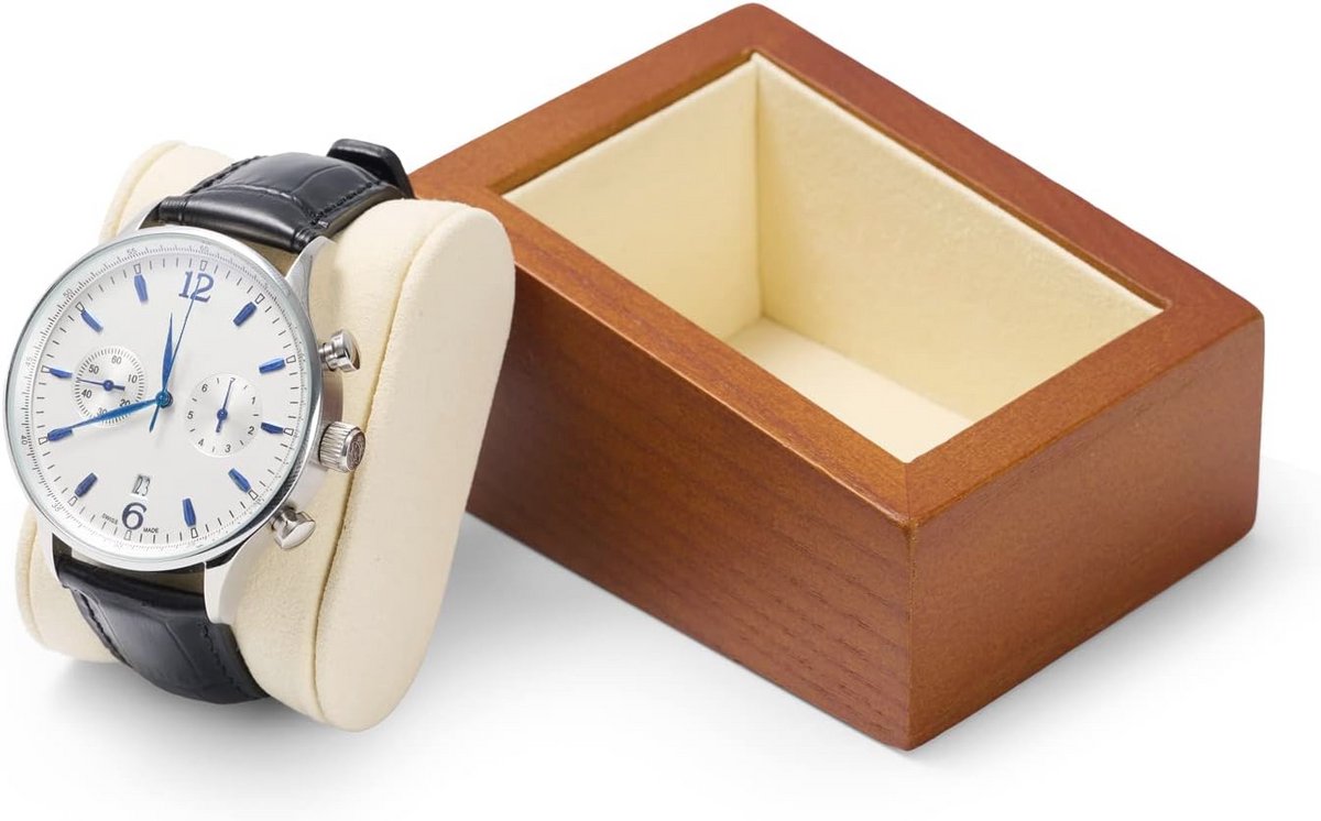 Houten Horlogedoos met Horlogekussen en Sieradenbox voor Dames en Heren