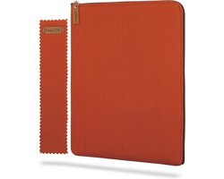 Gevoerde boekenhoes met ritssluiting - Grote beschermhoezen voor leesboeken in oranje