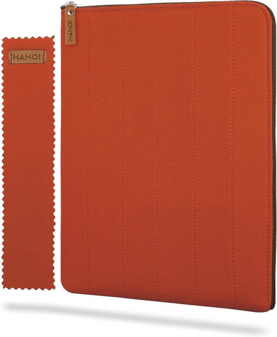 Gevoerde boekenhoes met ritssluiting - Grote beschermhoezen voor leesboeken in oranje