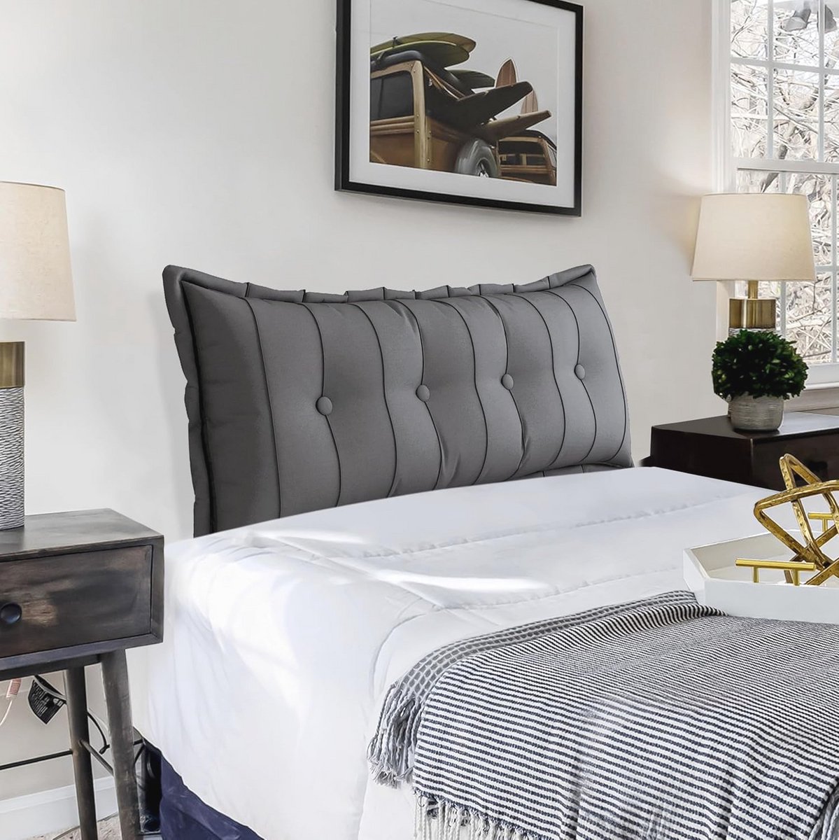 Groot sierkussen voor bed en bank, veelzijdig en comfortabel, perfect als steun voor rug en hoofd