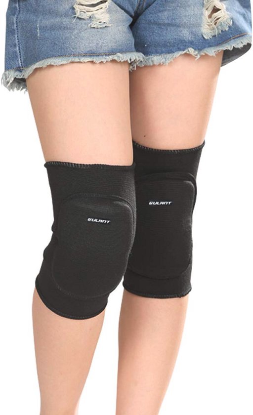Rehband Kniebeschermers voor kinderen, 1 paar, volleybal en handbal kniebeschermers - comfortabel en hoge bescherming, kleur: zwart, maat M, zijkant: paar