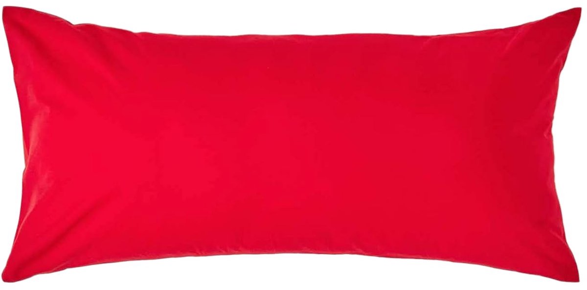Unyqoos Rode kussensloop van Egyptisch katoen met ritssluiting voor comfortabel slapen rood