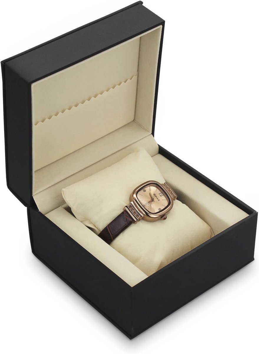 Horloge Opbergdoos voor Heren en Dames met Verwijderbare Kussen - PU Leer - Black