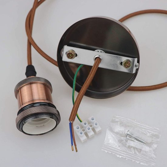 Metalen plafondkap 120mm geschikt voor 2 lampen - Geborsteld brons Luxe stalen trekontlaster