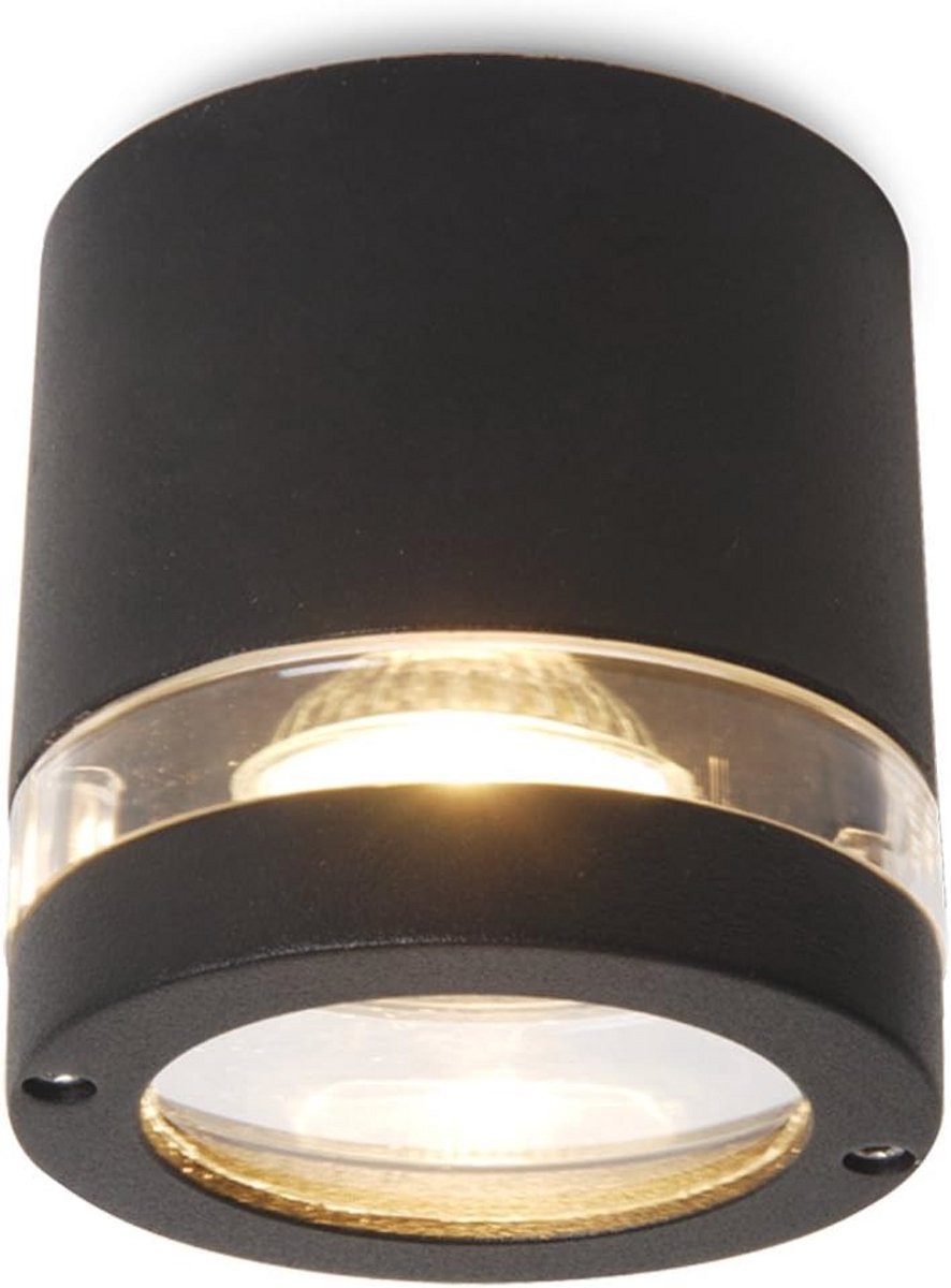 Moderne Buitenlamp met LED, IP44, Ø 10 cm, Wand- en Plafondlamp in Antraciet