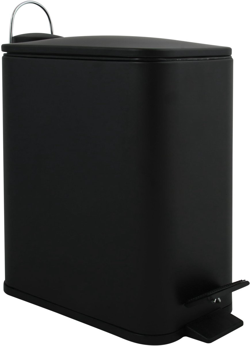 Unyqoos® Stijlvolle zwarte afvalemmer met softclose en binnenemmer van 5 liter